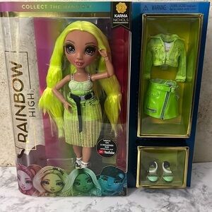 Rainbow High KARMA NICHOLS Wave 2 NEON GREEN Doll